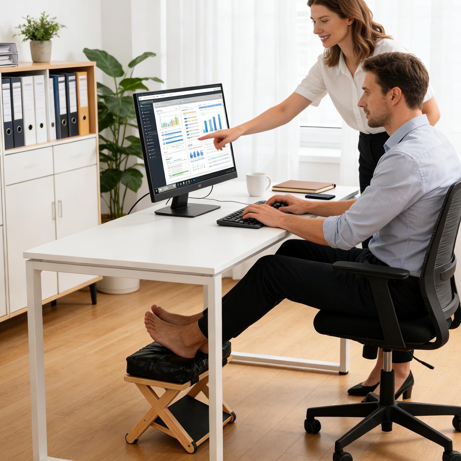 Under Desk Foot Rest Wooden Do - Footrest Under Desk ulasan dan harga