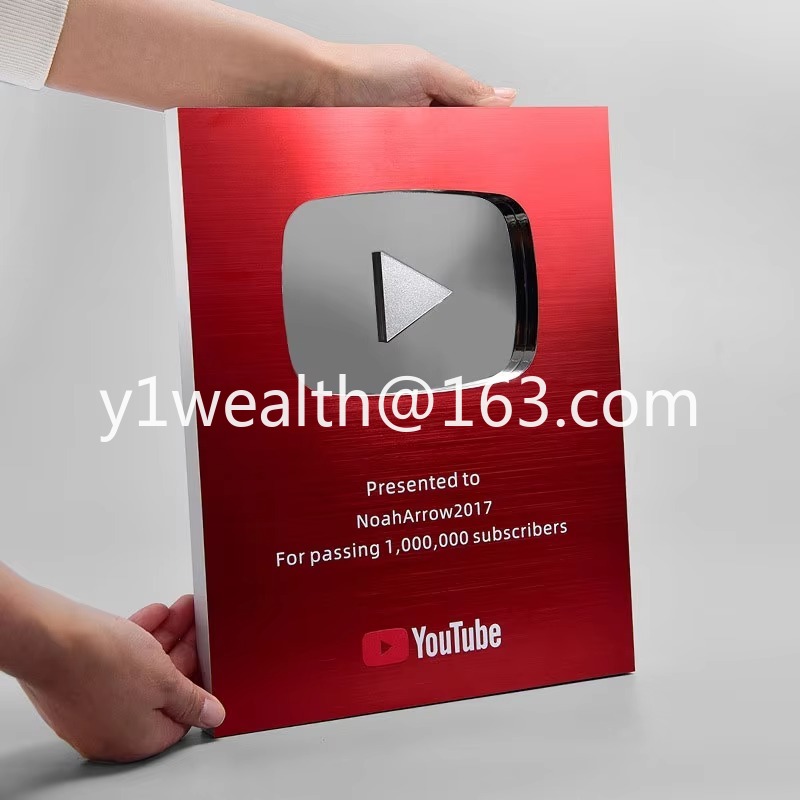 Custom Play Button Silver Gold - Esports Gaming Trophy ulasan dan harga