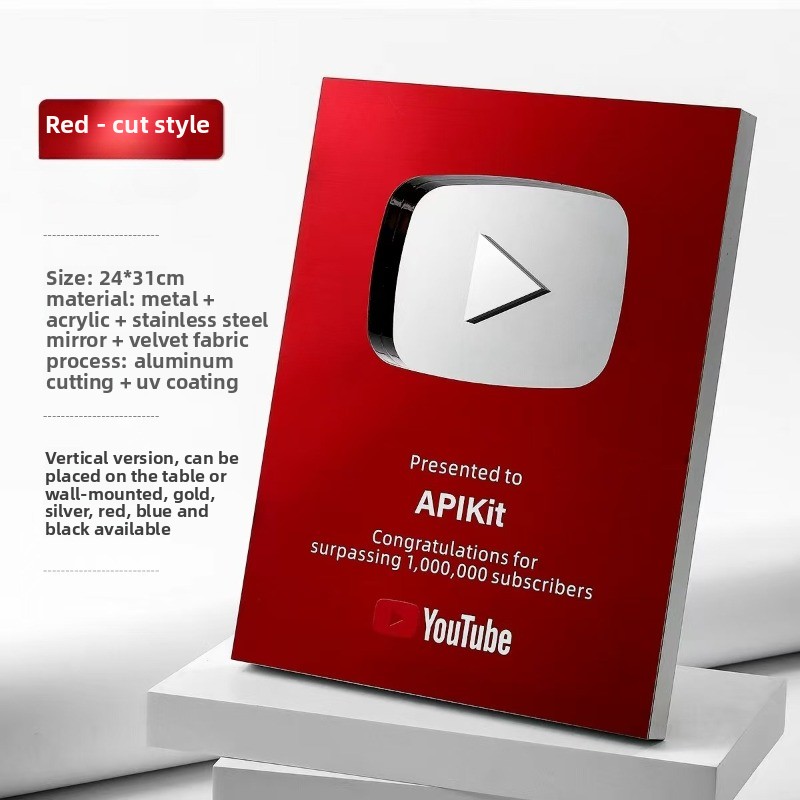 Custom Play Button Silver Gold - Esports Gaming Trophy ulasan dan harga