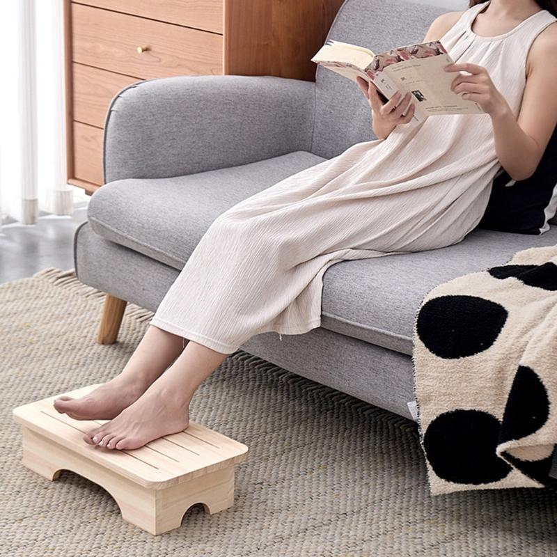 Wooden Stool Stable Footrest S - Footrest Under Desk ulasan dan harga