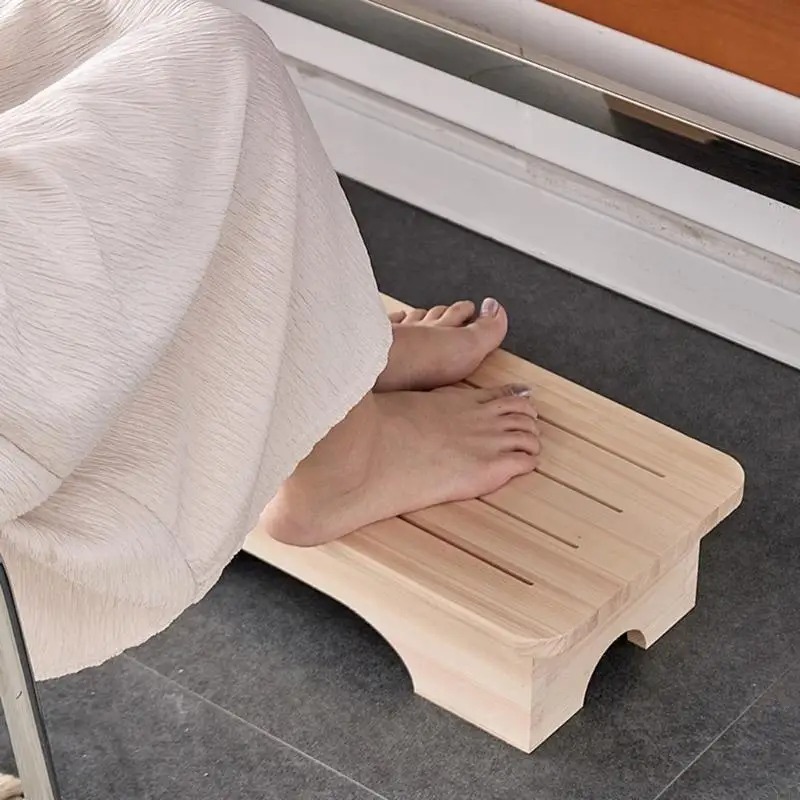 Wooden Stool Stable Footrest S - Footrest Under Desk ulasan dan harga