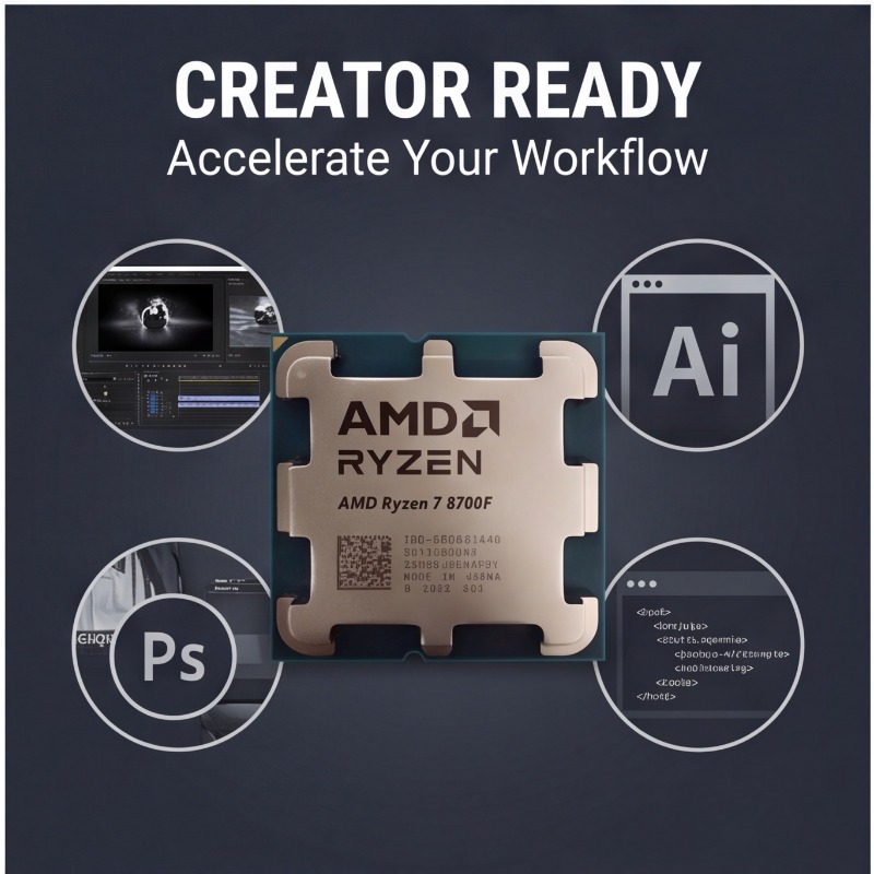 AMD Ryzen 7 8700F Desktop CPU  - Amd Cpu Ryzen 7 ulasan dan harga