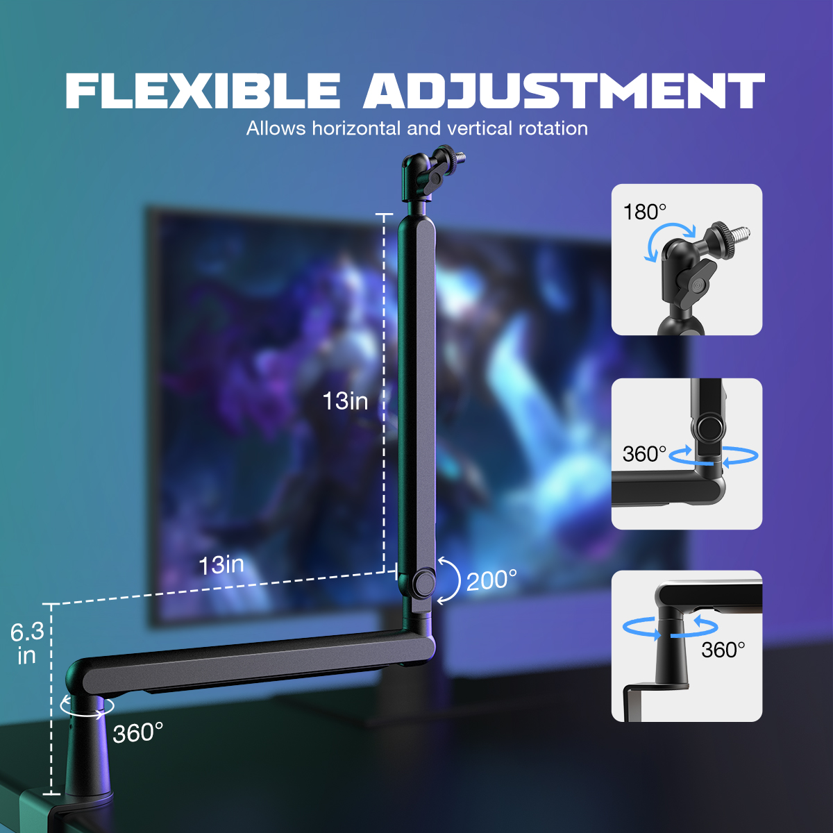 FIFINE Ampligame Microphone Bo - Microphone Arm Boom ulasan dan harga