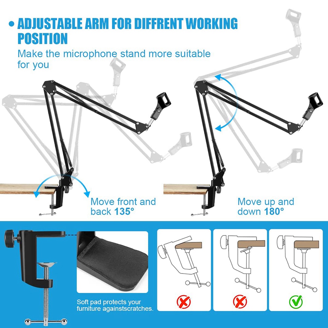NALFI-Microphone Stand,Adjusta - Microphone Arm Boom ulasan dan harga