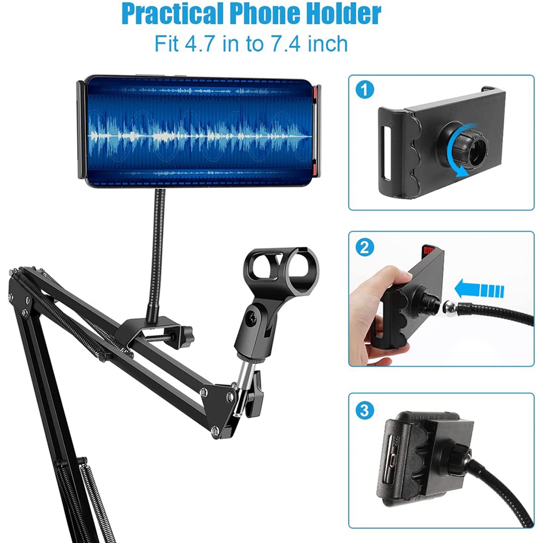 NALFI-Microphone Stand,Adjusta - Microphone Arm Boom ulasan dan harga