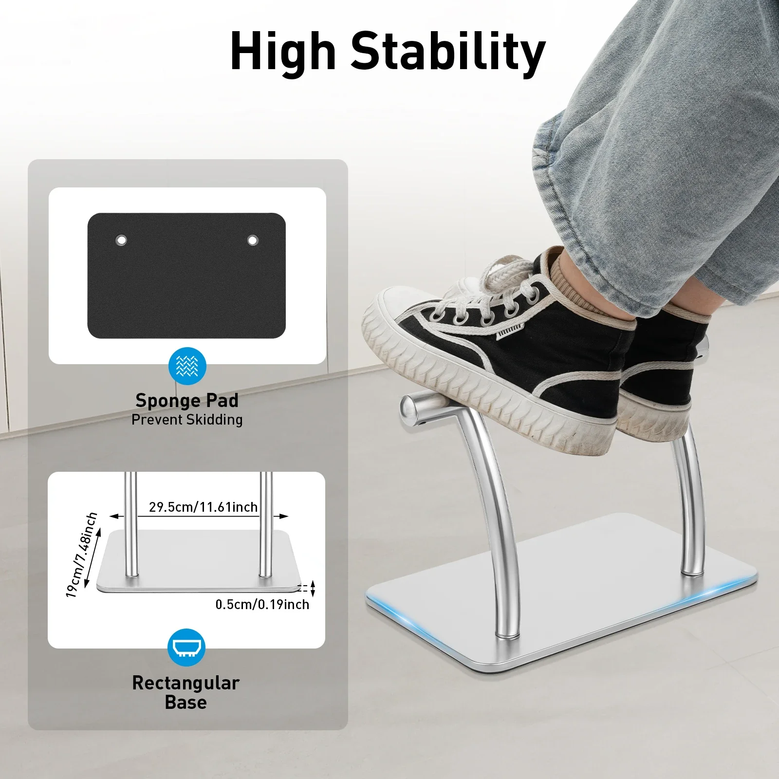 Stainless Steel Foot Rest for  - Footrest Under Desk ulasan dan harga